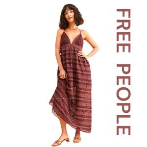FREE PEOPLE Lotus Maxi Lace Floral Dress, Size M.